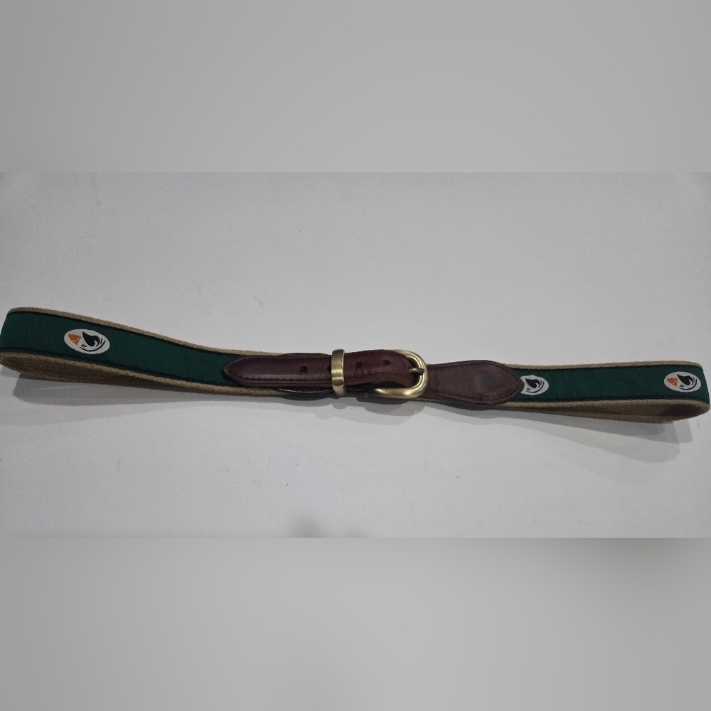 YRI Green and Brown Belt with Gold Buckle Sz.38